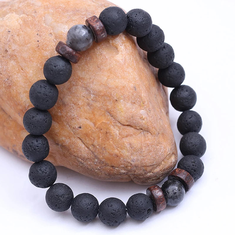 Volcanic Stone Bracelet for Men