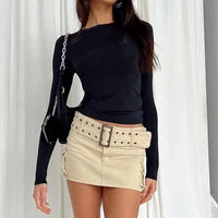 Women Short Sleeve T-shirts Causal O Neck Solid Slim Fit Tee Summer Sexy Basic Crop Top