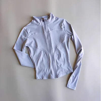 Outdoor Sports Long Sleeved Women Slim Quick Dry Zipper Cardigan Stand Up Collar Jacket