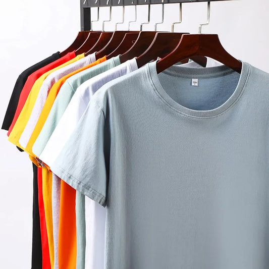 12 Color Oversized Heavyweight T Shirt for Men Summer Short Sleeve Tee 100% Cotton