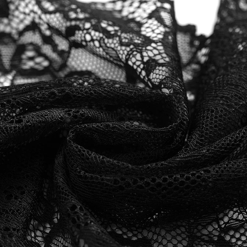 2 Pcs Women's New Sexy Lace See-Through Pajamas Breathable Suspender Shorts Set